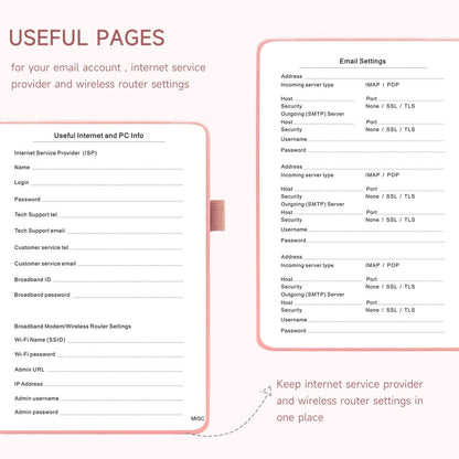 Password Book with Alphabetical Tabs – Hardcover Internet Address & Password Organizer – Password Keeper Notebook for Computer & Website – 5.2 x 7.6" Log-in Password Journal w/Thick Paper (Pink)