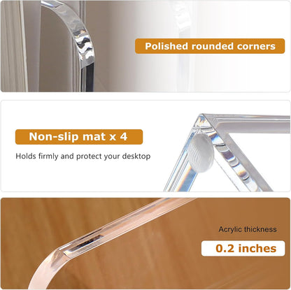 SANRUI Acrylic Magazine File Holder Desk Sorter Organizer, 5 Vertical Compartments Clear Folder Rack Binder Bookstore Workspace Sorters,for Office Accessories Organization Storage