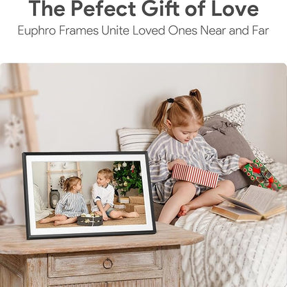15.6'' Digital Picture Frame with 1920x1080 IPS Touch Screen, Smart Digital Photo Frame with 32GB Storage, Easy Setup to Share Photos/Videos via Free App