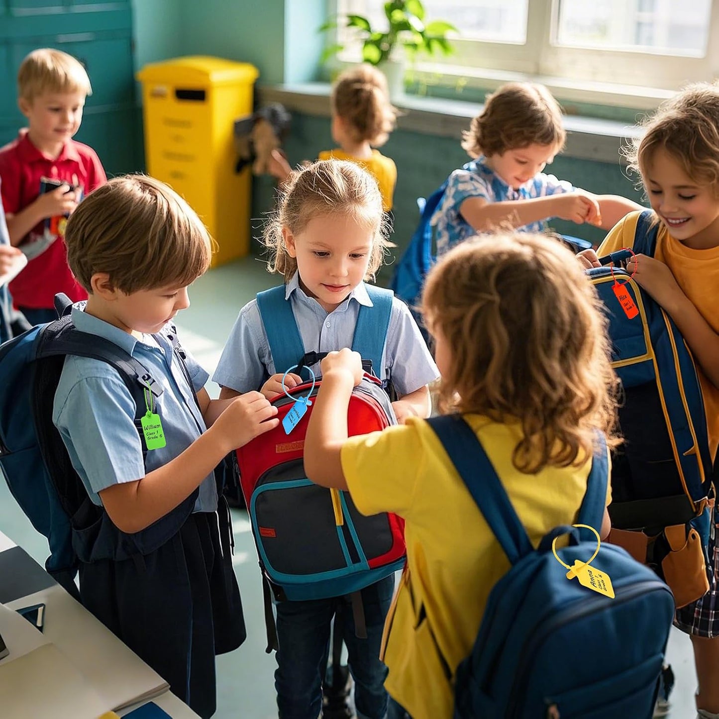 100 Red Blank Plastic Tags for Labeling Waterproof Hanging Labels Writable Tags Seal Plastic Marking Label for Clothes Bags Keys Inventory with One Marker Pen