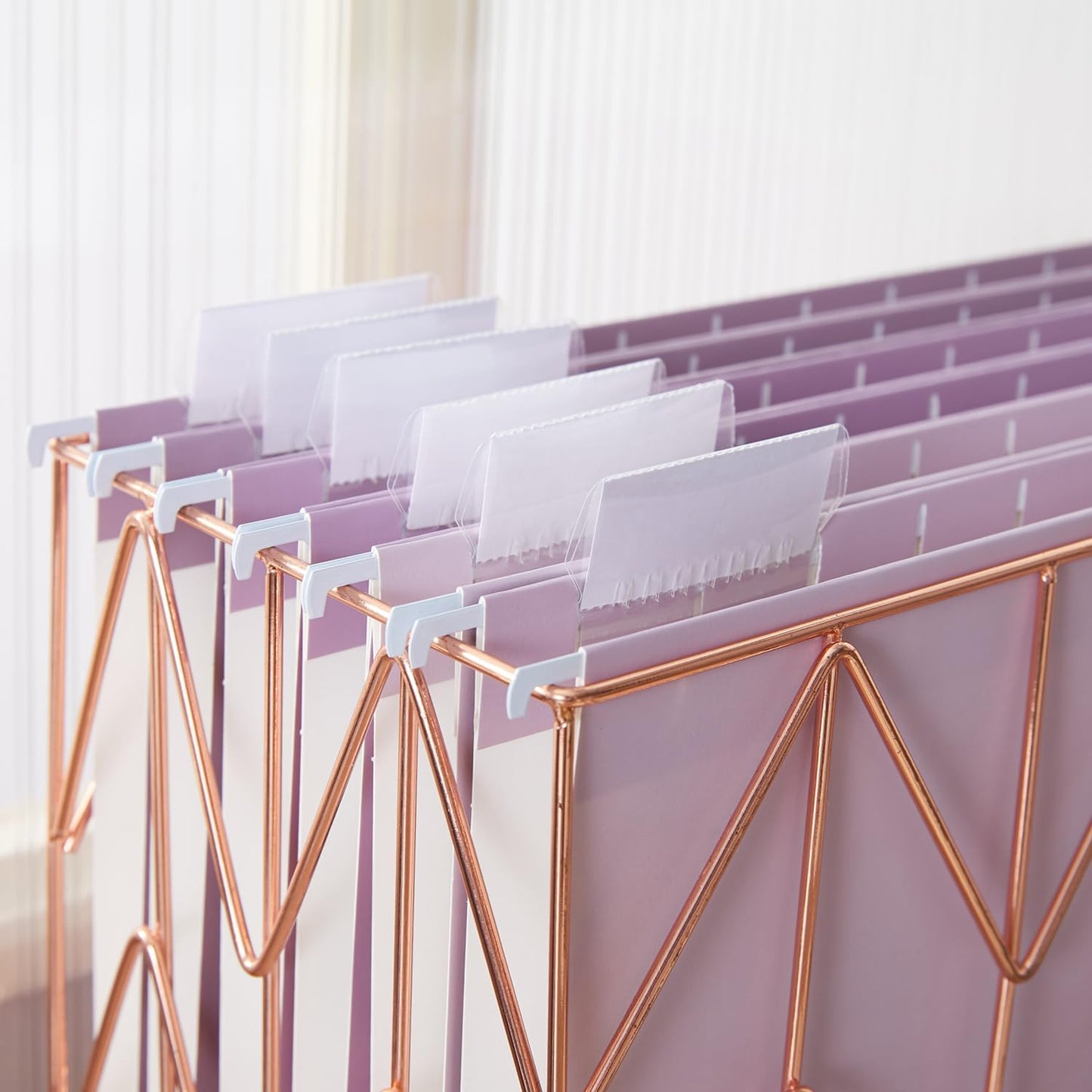 Y YOMA 6 Pack Gradient Hanging File Folders Letter Size Decorative Hanging Folder Pretty File Folder Organizer for Filing Cabinet Office Home with 1/5-Cut Adjustable Tabs, Dusty Violet