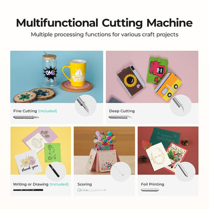 LOKLiK Cutting Machine 2 by HTVRONT - 5 in 1 Vinyl Cutter Machine with 5X Cutting Force, Cuts 100+ Materials, AI Painting, 13'' Smart Die Cutting Machine for All Crafts Cards 3D Arts Home Decor