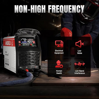 ANDELI Plasma Cutter 55A,Non-HF Non-Touch Pilot Arc，1'' Max Cut, 4-In-1 Plate Cutting/Grid Cutting/Gouging/Marking，Upgraded LED Display,Post Flow/2T/4T,110/220V IGBT Inverter for home, workshop
