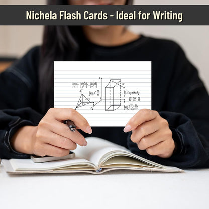 200 Pcs Index Cards 4 x 6 Inch Ruled White Index Cards, College Ruled Flash Cards for School, College, Office and Home Organization, Durable Study To Do List Note Cards with Ruled Lines, 5 Pack of 40