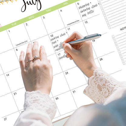 Desk Calendar 2025-2026 with Desk Mat – 22" x 17" Large Desk Pad Calendar Runs From Jul 2025 to Dec 2026, Floral Design Desktop Calendar with To-Do, Notes for Planning, Organizing, and Scheduling Your Life (Apricot)