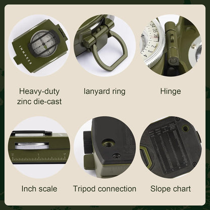 INMAKER Compass, Compass Hiking with Survival Whistle, Luminous Compass Gift for Kids, Apply to Outdoor Survival, Camping and Navigation