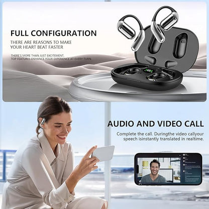 AI Translation Earbuds Real Time, 144 Language Translator Earbuds with APP Compatible with iOS & Android, Bluetooth Headphones Translating Device for Travel Business and Learning