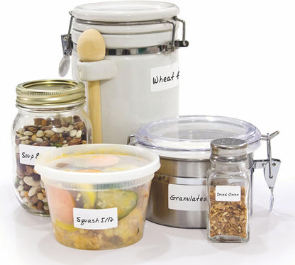 Jokari Erasable Food Storage Labels 2 Pack – 140 Reusable Stickers with Marker and Eraser – Dishwasher Freezer Microwave Safe Adhesive for Plastic, Glass, and Food Containers