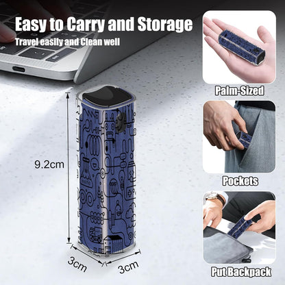 walrfid Car Screen Cleaner Spray and Wipe, Laptop Touchscreen Mist Cleaning Kit for Electronics Computer, iPad, Cellphone, MacBook, TV, Monitor, Tablet Display, with Black Graffiti Case - Dark Blue
