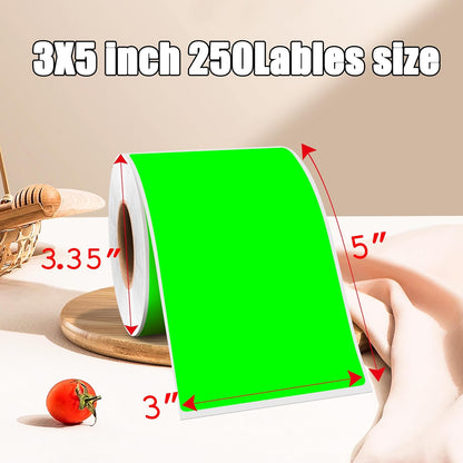 3 x 5 Inch 250Pcs Rectangle Color Coding Stickers,Strong Adhesion Easy to Write Label for Moving,Box Organization,Inventory,Business,Fluorescent Green