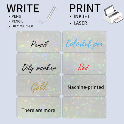 STARLIBOO Transparent Stickers Labels - 2" x 4" Clear Address Labels Mailing Stickers for Laser/Inkjet Printer 8.5"×11"- 200 Labels (Clear Holographic)