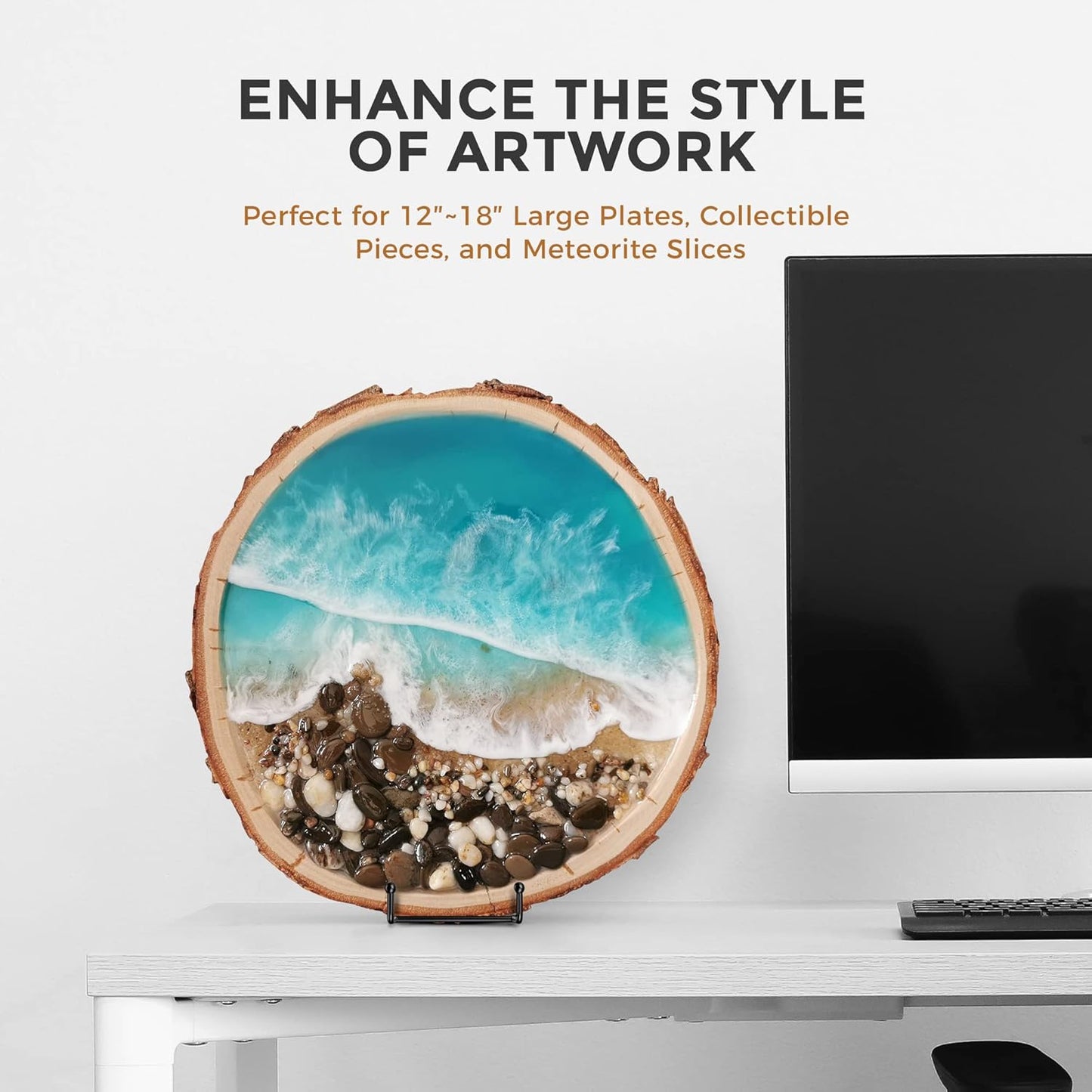 TR-LIFE Plate Stands/Holder for Display, 8 Inch, Large, Metal Frame for Picture, Decorative Platter, Book, Photo Easel (2 Pack)