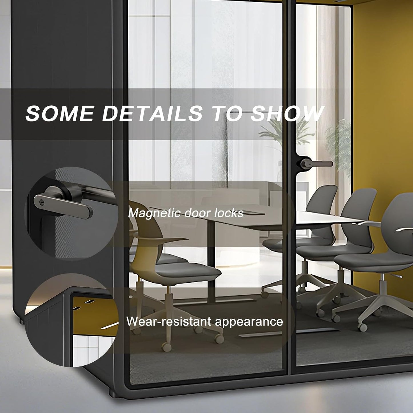 Office Sound Booth with Audio Privacy - Portable Soundproof Pod with Human Body Sensor,Soundproof Room with Light,Ventilation,Socket for Meetings,Report Presentations