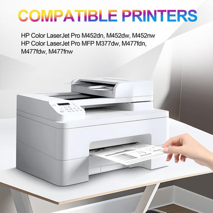 410A Black Toner Cartridges Compatible with HP 410A CF410A Toner Cartridge for M477fnw M477fdw M477fdn M452dn M452nw M452dw Printer(2 Pack, Black)