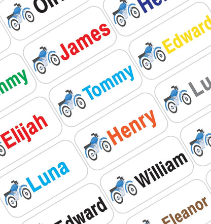 Personalized Waterproof Name Labels Press and Stick Custom Name Stick on Clothing Labels. Customized Up to 3 Lines Great for Camp & Daycare