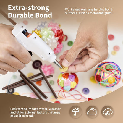 MATUFF Brown Hot Glue Sticks Mini 0.27" x 5.9 inches, Hot Melt Mini Colored Glue Sticks for All Temperature Mini Glue Guns, for DIY Craft Arts and Wedding Cards, Stamp Sealing, Bulk hot Glue 60 Pack