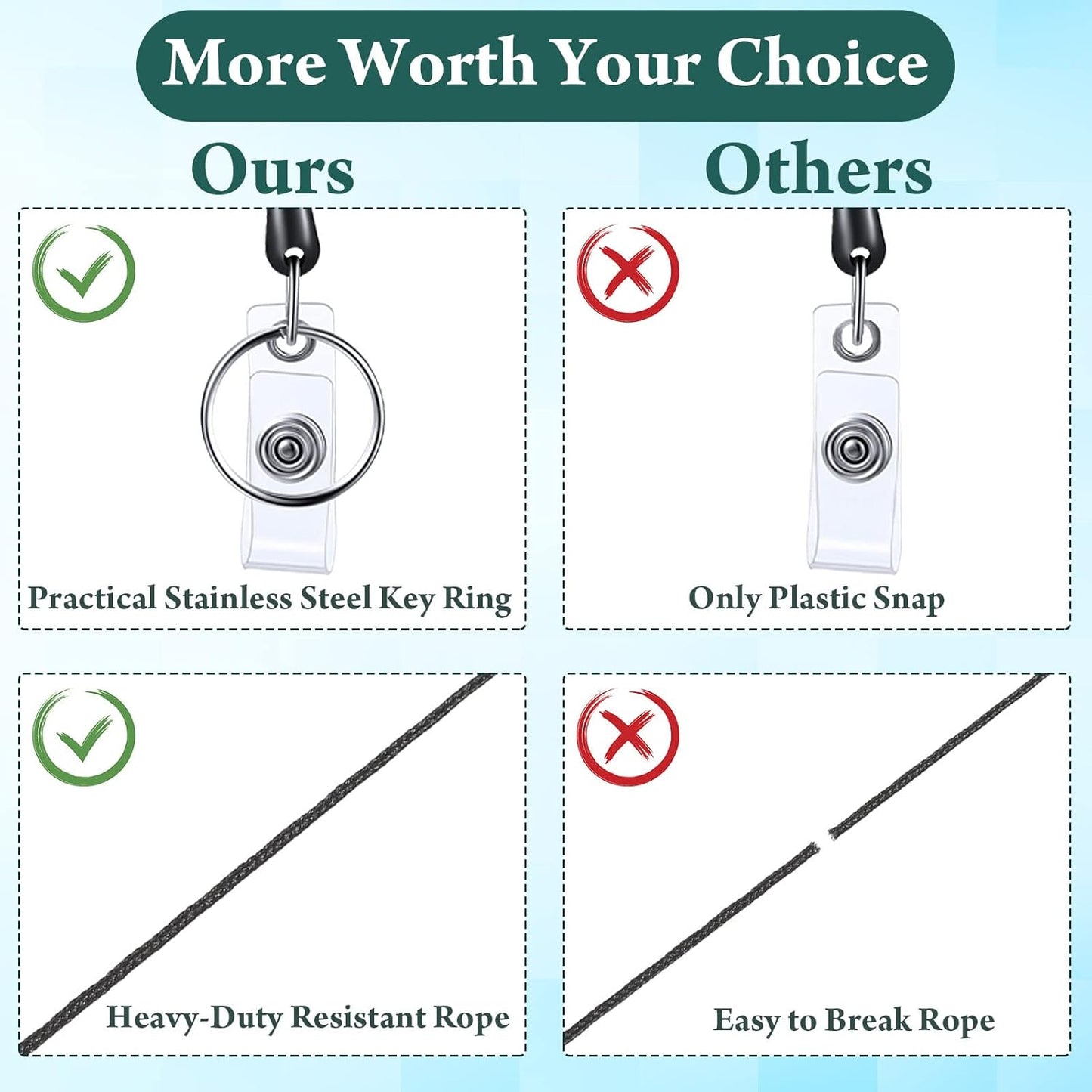 Laumoi 80 Packs Retractable ID Badge Holder Name ID Badge Reel Clips Keychain with Belt Clip and Key Ring for Office Worker Doctor Nurse Employee (Black)