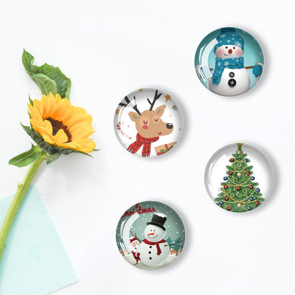 Christmas Refrigerator Magnets 12Pcs Glass Strong Magnetic Refrigerator Magnet Fridge Sticker,Crystal Fridge Magnets Decoration for Crafts,Strong Fridge Magnets for Kitchen, School
