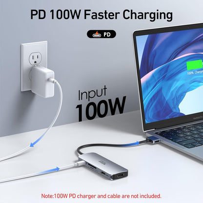 Selore Docking Station for MacBook Pro Air, USB C Hub for MacBook,Dual HDMI Adapter for USB for MacBook,Docking Station Dual Monitor for MacBook Pro Air with Dual HDMI,USB C,2 USB A,PD,SD/TF Reader