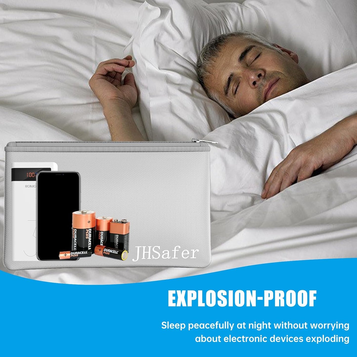 6400℉ Fireproof and Waterproof Money Bags 2pcs with Zipper,11''x6.3'' Fireproof Cash Bag with Zipper,Fireproof Wallet Envelope Safe Pouch Fireproof Bags for Cash Passports Keys Jewellery (Silver)