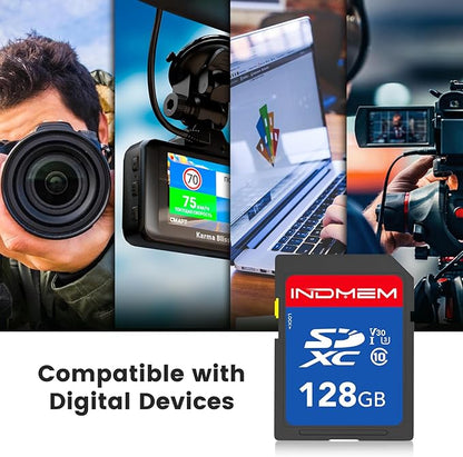 128GB SD Card 2Pack, C10, U3, V30, High Speed up to 90M/S, SDXC UHS-I Memory Cards, Full HD & 4K Video Compatible with Digital Camera, HD Camcorders, DSLR and PC, 128GB(2 pc)