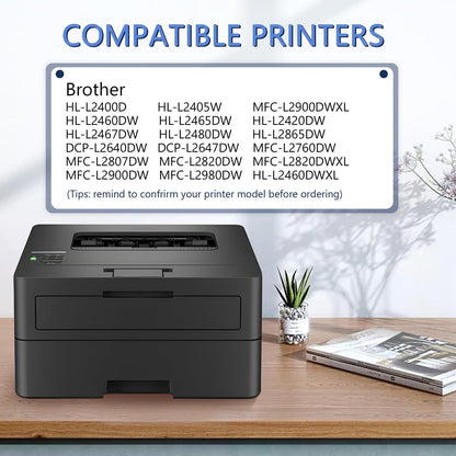 TN830XL Toner Cartridge(with Chip) 4 Pack Black Compatible with Brother TN830XL Toner Cartridge, Working with HL-L2460DW MFC-L2820DW MFC-L2820DWXL HL-L2400D HL-L2405W DCP-L2640DW HL-L2480DW Printer