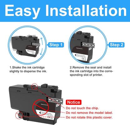 LCL LC404 Ink Cartridge Replacement for Brother LC 404 LC-404 LC404BK LC404BK LC404C LC404M LC404Y Ink for MFC-J1205W XL MFC-J1215 MFC-J1215W Printers (4 Pack,1 Black 1 Cyan 1 Magenta 1 Yellow)