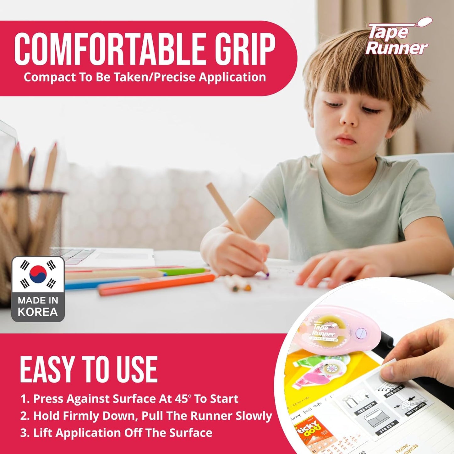 TapeRunner Double-Sided Adhesive Tape, 5/16 Inches by 315 Inches, Set of 5 Applicators