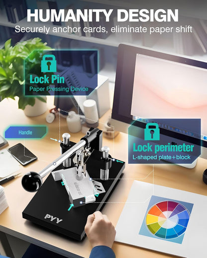 PYY Corner Rounder Punch Cutter - Round Edge Paper Cardstock Laminate Business Card Photo Crafting Tool Machine | 3 Dies R4mm R6mm R10mm Blades | Max 30mm/1.2" Cutting Thickness | Heavy Duty A3 Steel