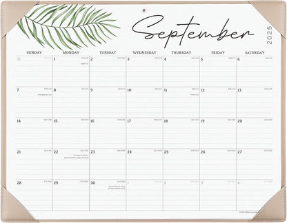 Large Desk Calendar 2025-2026 with Desktop Mat, Cabbrix Desk Pad Calendar 21 x 16-1/2 Inch from July 2025 to December 2026, Desk Blotter Calendar for Home School and Office