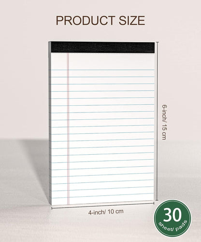 Legal Pads 4x6 Inch College Ruled Small Notepads Writing Note Pads for Work Study Taking Notes To do List, 30 Sheet/Pad Tear-Off Lined Paper Pads Memo & Scratch Pads for Office Home Car School, 8 Pack