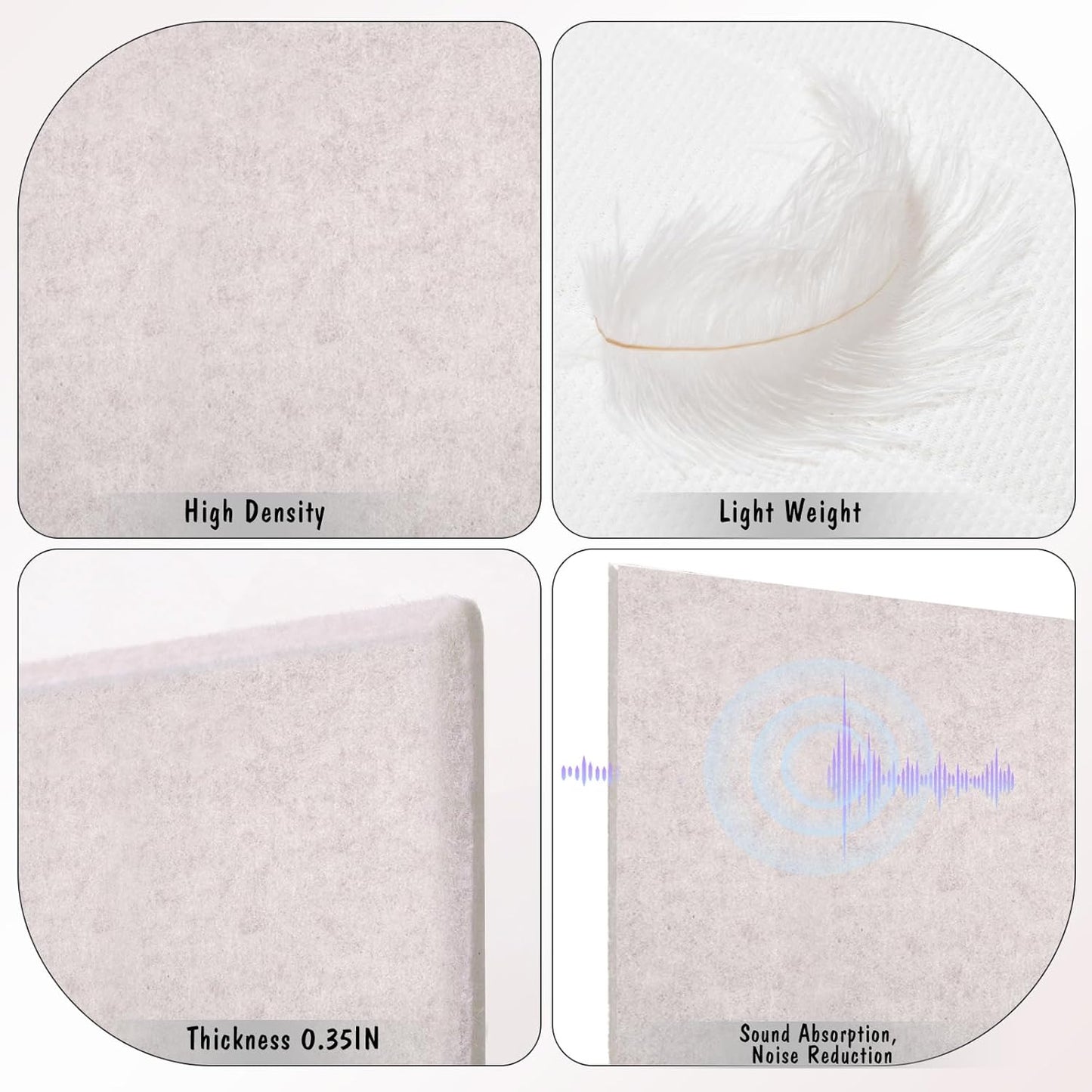 Large Cork Board 36" x 24", 6 Pack Felt Wall Tiles with Colored Pushpins, Bulletin Board with Removable Self-Adhesive Strips, Pin Boards Cork Boards for Walls Office Home-Light Tan