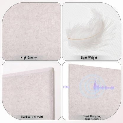 Large Cork Board 36" x 24", 6 Pack Felt Wall Tiles with Colored Pushpins, Bulletin Board with Removable Self-Adhesive Strips, Pin Boards Cork Boards for Walls Office Home-Light Tan