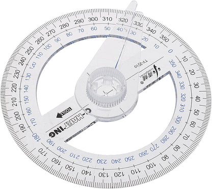 360° Protractor Pack of 5 Protactors Plastic Protractor Math Protractors Clear Protractor Ruler Drafting Tools Circle Protractor for Geometry