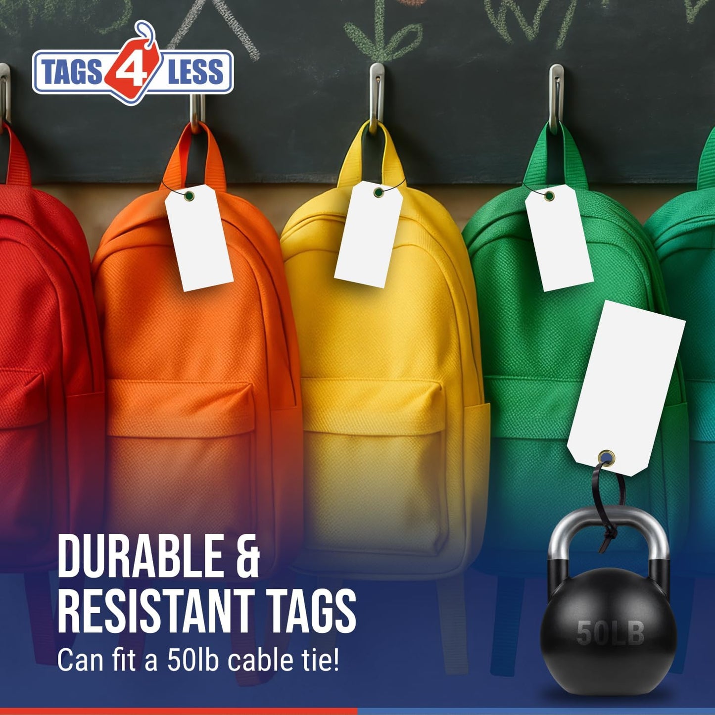 Tags 4 Less 15 Mil Waterproof Plastic Tags, Pack of 100 – 3” x 6” Heavy Duty Plastic Tags for Labeling, Outdoor Tagging, Equipment Labeling, Luggage, Valves & More (Fluorescent Orange/Red)