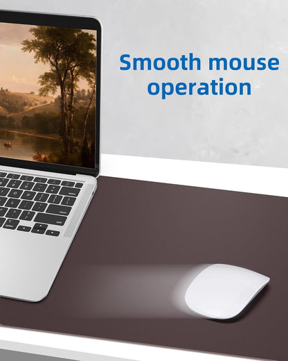 Leather Desk Pad Protector,48" x 23"Large Desk mat,Office Desk Mat, Non-Slip PU Leather Desk Blotter,Mouse pad,Waterproof Keyboard mat for Office/Home/Decor (Coffee)