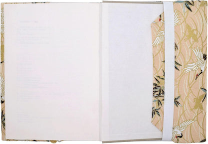 BLBMH Book Covers for Paperbacks Fit for 5.5x8.5 inch Book Bible Adjustable Book Sleeve Cover for Women Over 15 Soft Cloth Protector for Bible Novels - Crane Beige