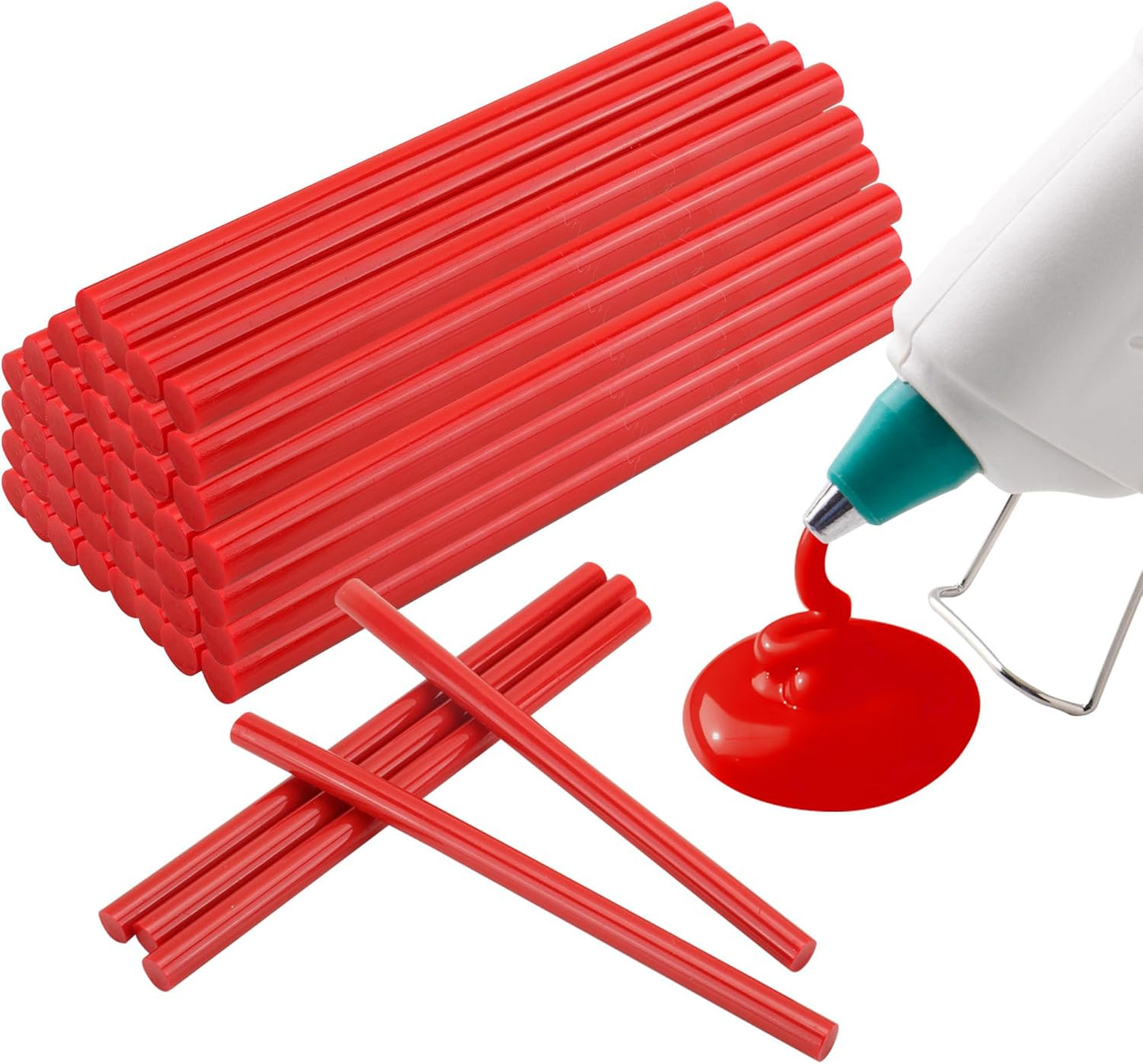 MATUFF Red hot Glue Sticks Full Size 0.43” Dia x 8” Long, 52 pcs Hot melt Adhesive Glue Sticks, All-Purpose Colored Glue Gun Sticks for Christmas Decoration Crafts Arts School Home Repair Bonding