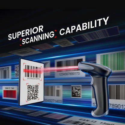 Eyoyo 2D Barcode Scanner Wireless: Handheld 3-in-1 Bluetooth USB Wired QR Code Scanner, 1D Bar Code Reader for Library, Warehouse Retail POS Compatible with iPad, Android Phone, iPhone, Laptop, PC