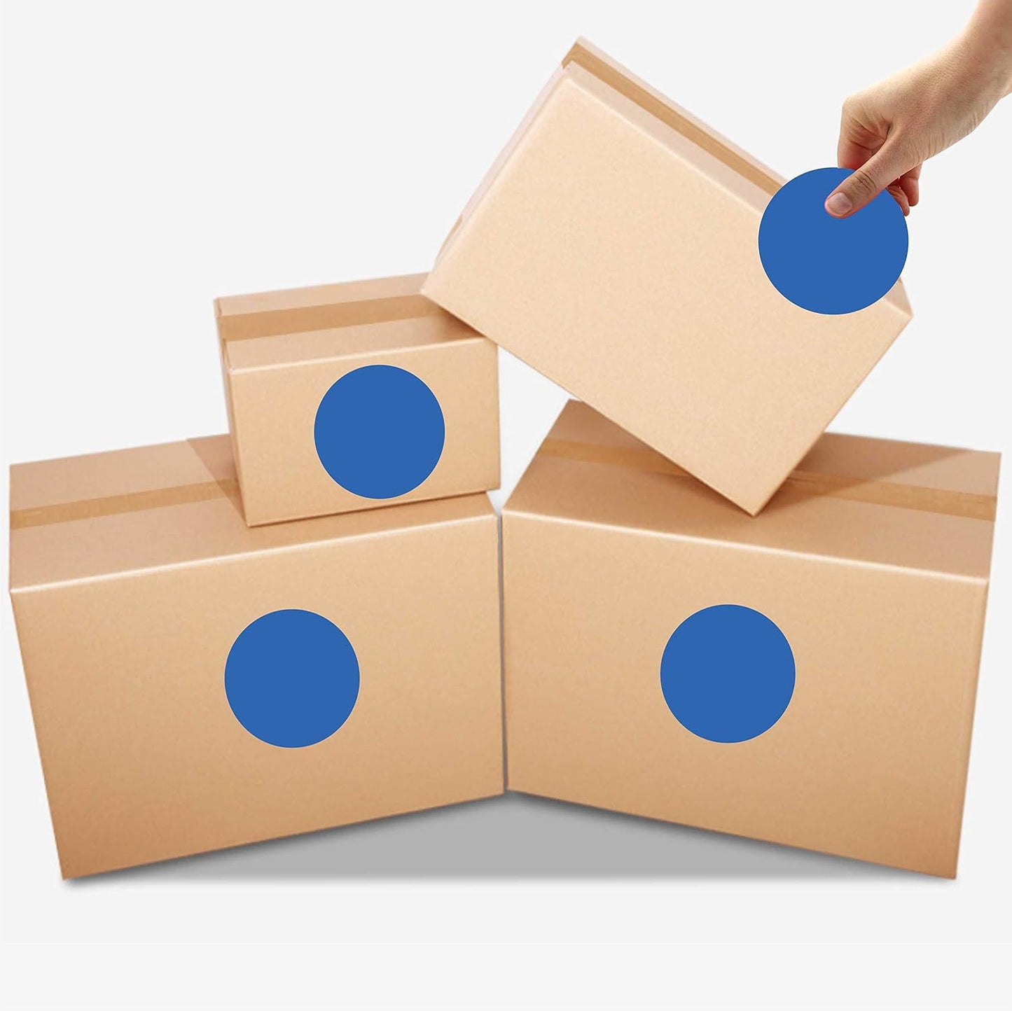 PARLAIM 3 Inch Round Permanent Adhesive Color Cod Dot Stickers,500 per Dispenser Box Roll dots Label Blue Inventory Circle Stickers