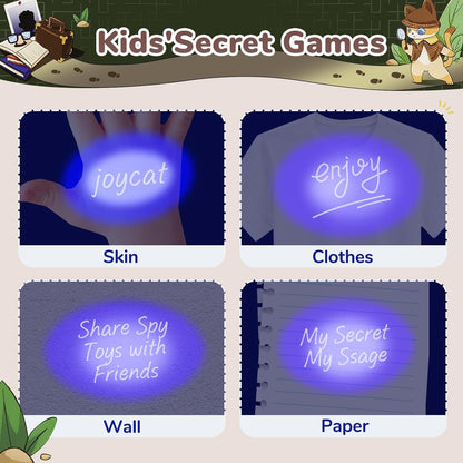 JoyCat 6 Pcs Invisible Ink Pens with UV Light for Kids with Notebooks,Spy Pen Magic Markers for Secret Message,Class Prizes for Students Bulk,Birthday Gift for Boys Girls