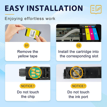 myCartridge 812XL Ink Cartridge Combo Pack Remanufactured for Epson 812 Ink Cartridges for Epson WF-7840 Ink Cartridges for Workforce Pro WF-7820 WF-7840 EC-C7000 Printer,4 Pack(BK/C/M/Y)