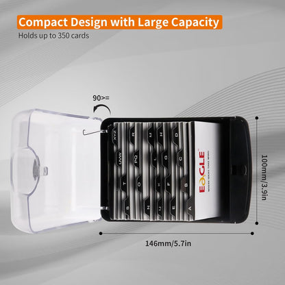 Eagle Business Card Box, Push-Button,Storage up to 350 Cards