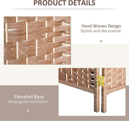 HOMCOM Room Divider, 3 Panel Folding Privacy Screen, 6FT Tall Portable Wicker Weave Partition Wall Divider for Bedroom, Home Office, Natural