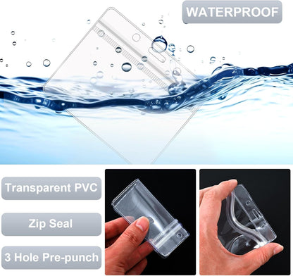 100 Pack Lanyards for ID Badges with Clear Name Tags, Reusable Lanyards Horizontal ID Card Badge Holders Plastic Name Badges for Men Women Kids Business School and Office Supplies (Gray)