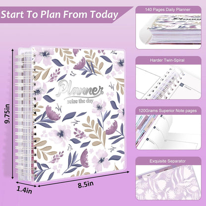 Planner 2025-2026, 18 Months Large Academic Daily Weekly Monthly Planner Organizer, July. 2025 - Dec. 2026, 8.5x9.8" Agenda with Page Tabs, Separator Page, Pocket Folder, Bookmark, Stickers & Sticky Note Set
