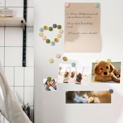 Qualsen Fridge Magnets, Colorful Decorative Cute Refrigerator Magnets for Whiteboard, Locker, Kitchen, Office, Classroom（24 Pcs）