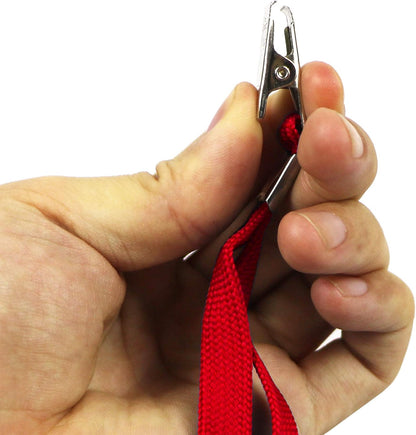 Ollain Badge Lanyards Neck Bulk Cruise Lanyards Lanyard with Clip for ID Card Name Tags Badge Holders (Red, 50 Pack)