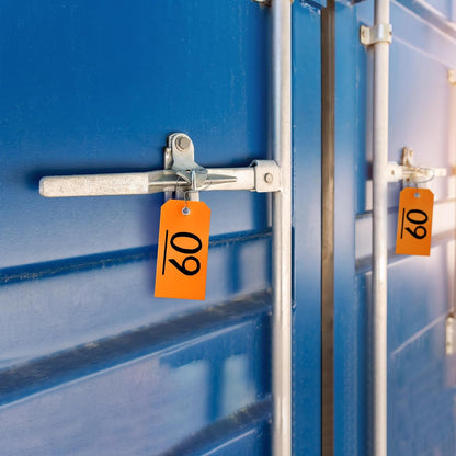 1000 Pieces 4 3/4" x 2 3/8" Plastic Shipping Tags Labeling Tags Waterproof Hang Tags with Reinforcement Hole Writable Luggage tag Loops for Equipment Car Parts… (Orange)