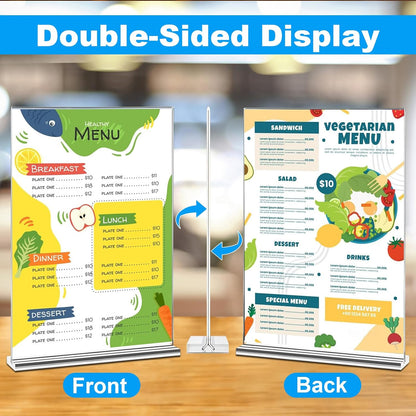 EHWINE 24 Pack Acrylic Sign Holder 4x6, Double-Sided Stand up Table Top Sign Holders, Clear Acrylic Picture Frame Paper Holder Display Stand for Office Business Store Wedding Party